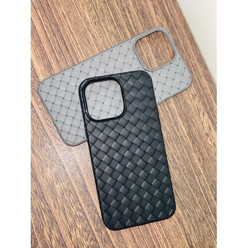 woven-leather-back-cover-for-iphone-13-pro-slim-stylish-premium-case - Thumbnail 2