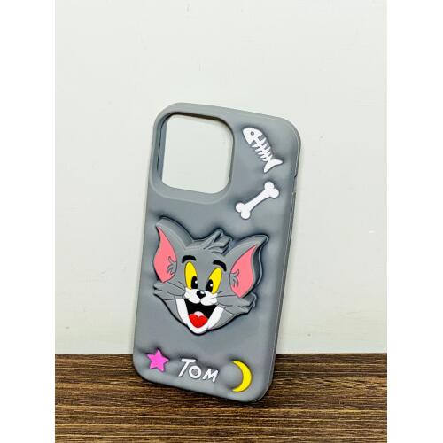 cute-cartoon-iphone-15-pro-max-cases-3d-bear-tom-jerry-labubu-silicone-covers - Thumbnail 2