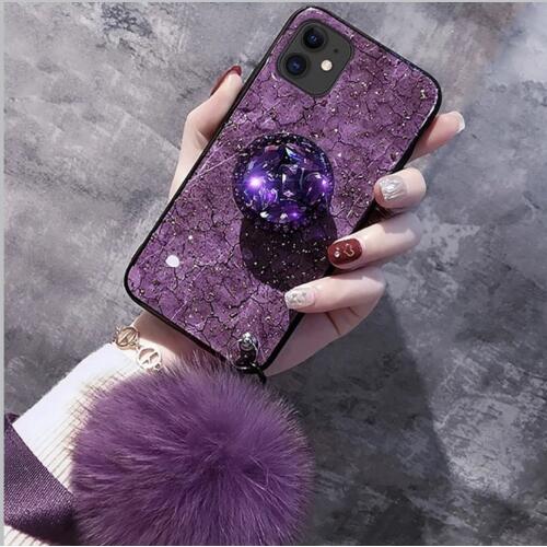 girly-back-cover-for-iphone-11-pro-max-with-pop-grip-fur-ball-charm
